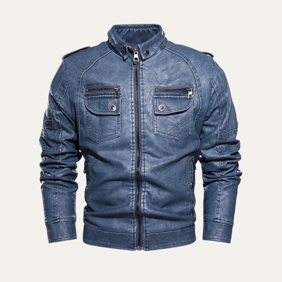 Classic Mens Leather Motorcycle Jacket