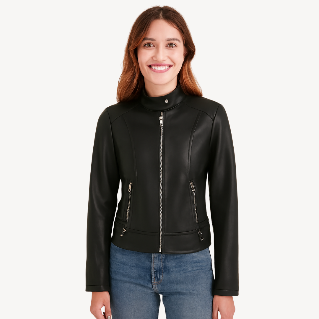 Vegan Leather Womens Coat - OutfitLondon