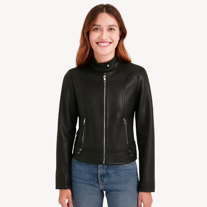 Vegan Leather Womens Coat - OutfitLondon