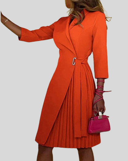 Stylish Waist Belted Ladies Dress