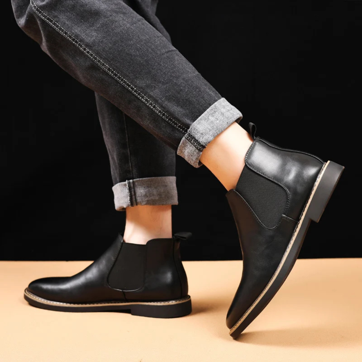 Classic Men's Genuine Leather Ankle Boots