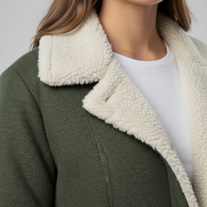 Warm Women's Parka Jacket with Fleece Lining