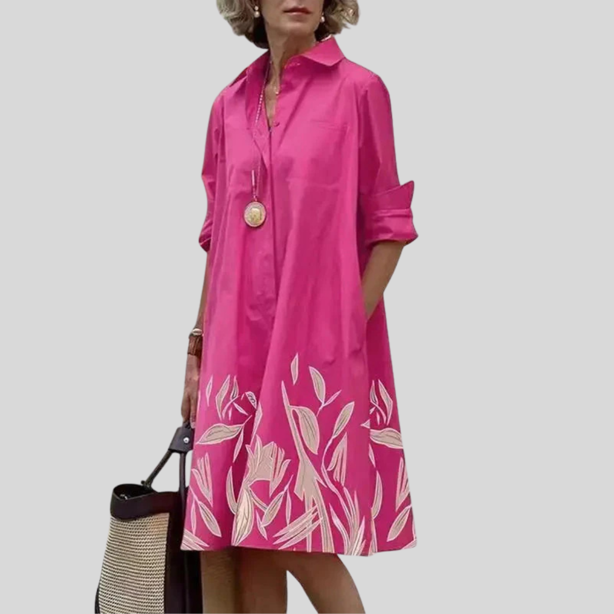 Chic Women's Dress With Side Pockets