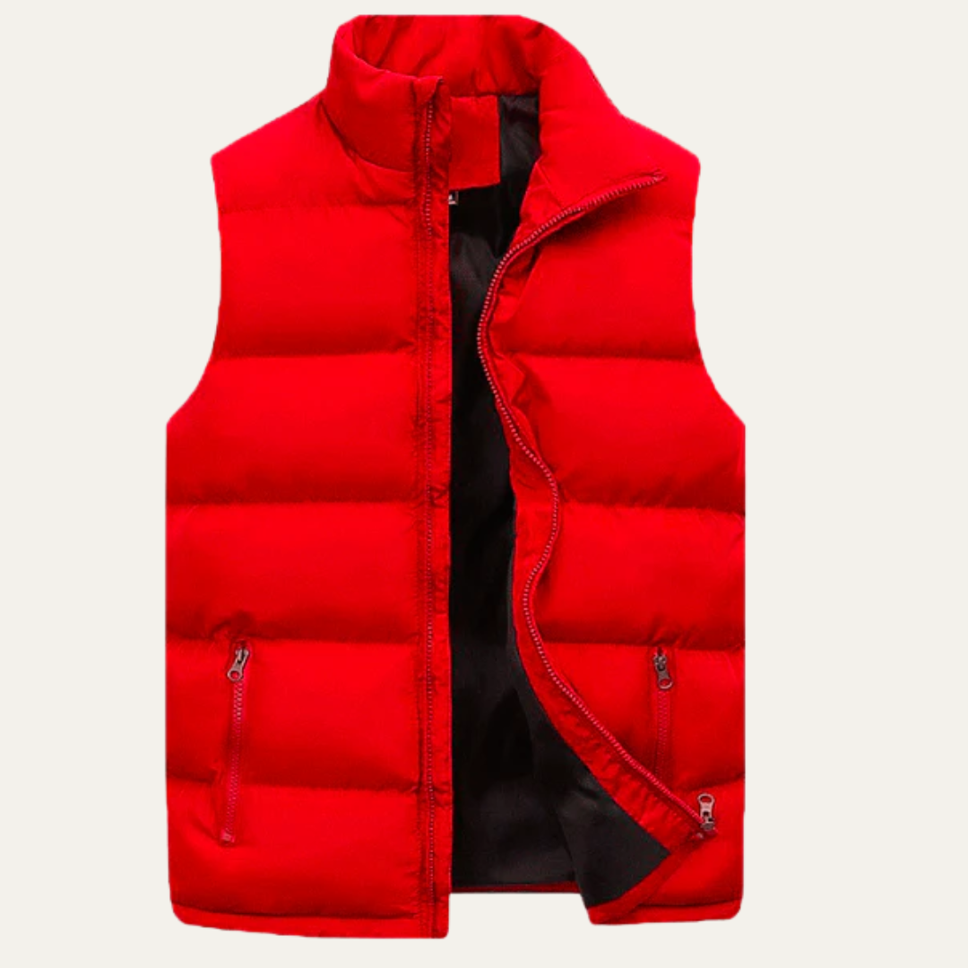 Warm Insulated Padded Zip Vest for Men