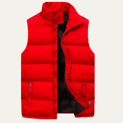 Warm Insulated Padded Zip Vest for Men