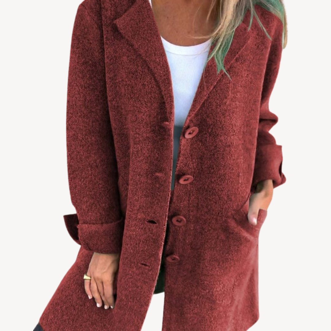 Ladies Warm Winter Overcoat with Buttons
