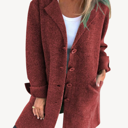 Ladies Warm Winter Overcoat with Buttons