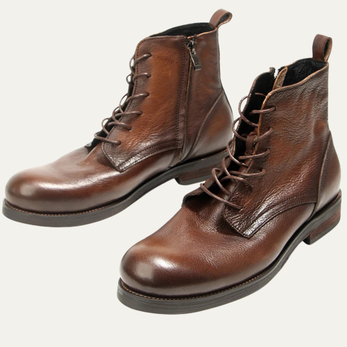 Classic Men's Brown Leather Boots