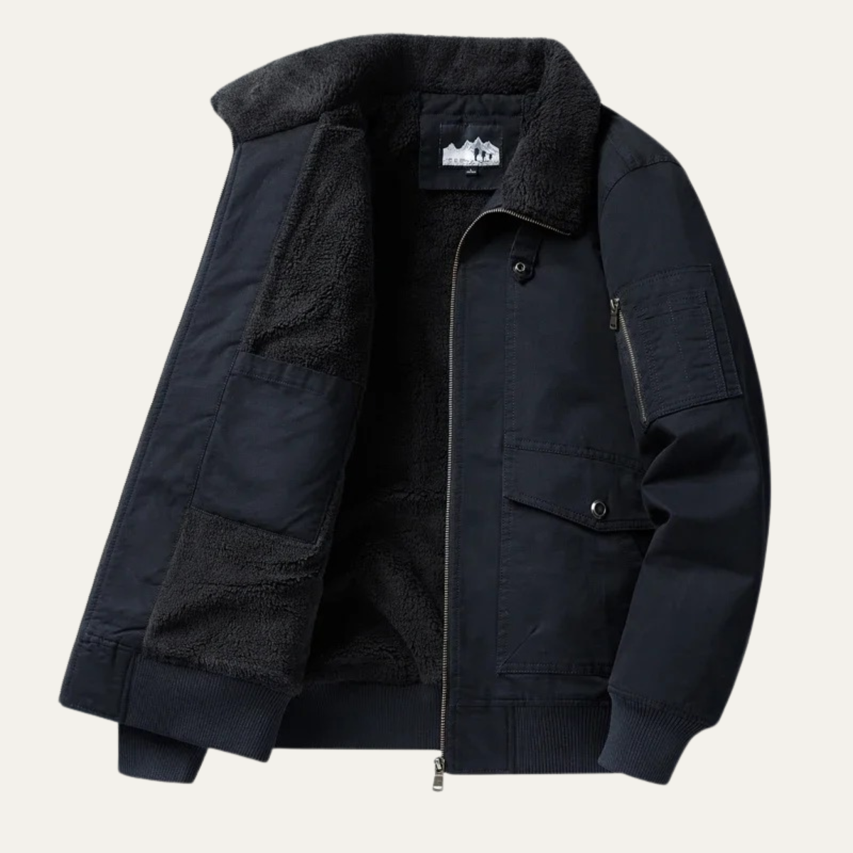 Thermal Mens Fleece Bomber Winter Coat