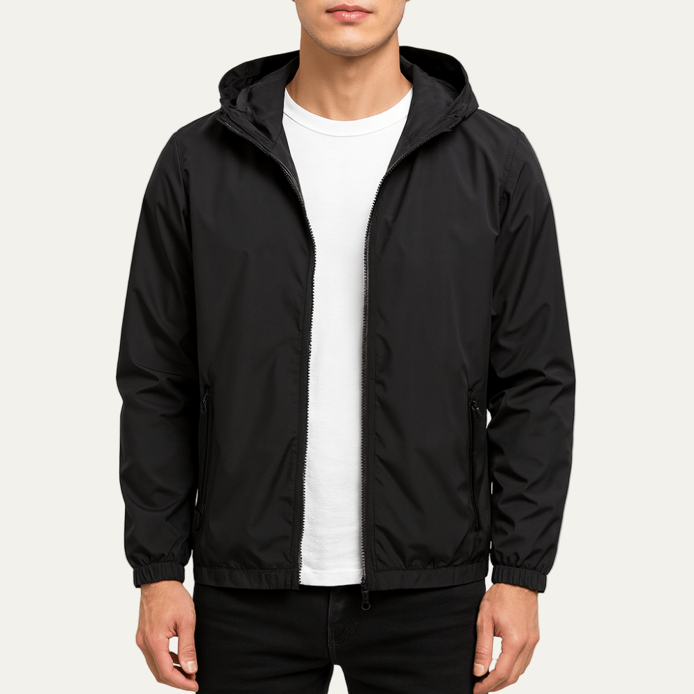 Men's Water Resistant Full Zip Hooded Jacket