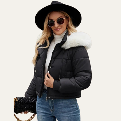 Short Puffy Winter Coat for Women