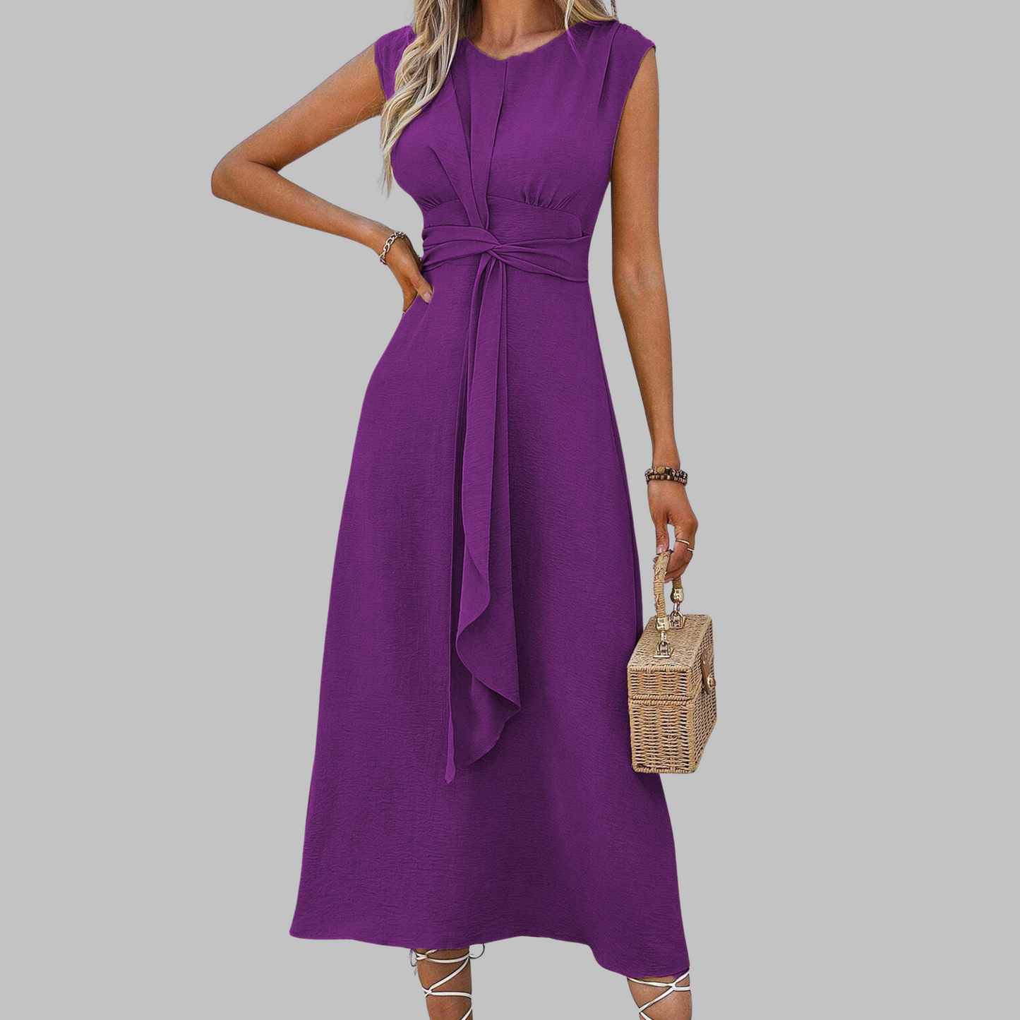 Chic Strapless Round Neck Maxi Dress
