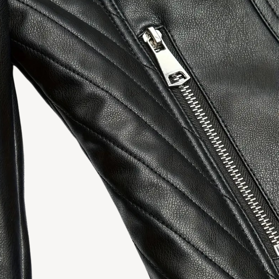 Vegan Leather Moto Jacket for Ladies