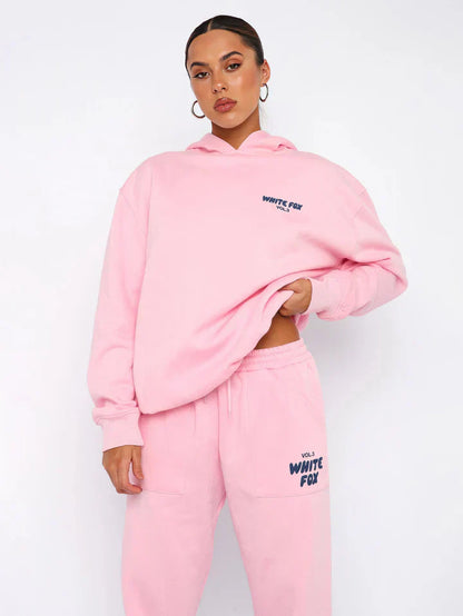 Pink Hoodie and Sweatpants Set for Women
