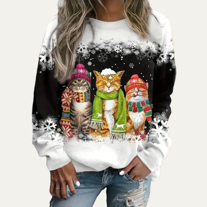 Cozy Animal Print Crew Neck Sweater