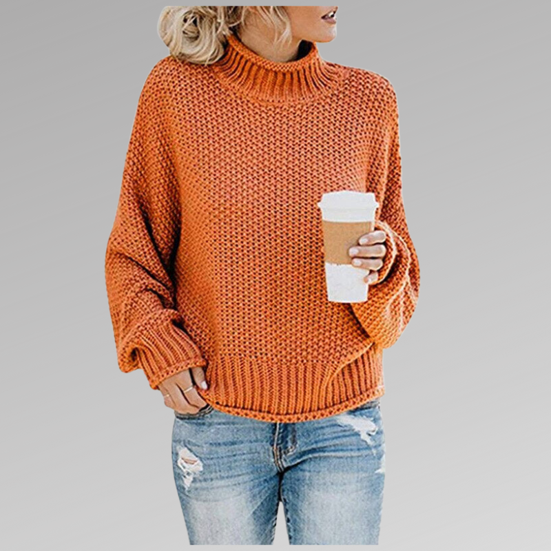 Comfy Women's Large Turtleneck Jumper Sweater - OutfitLondon