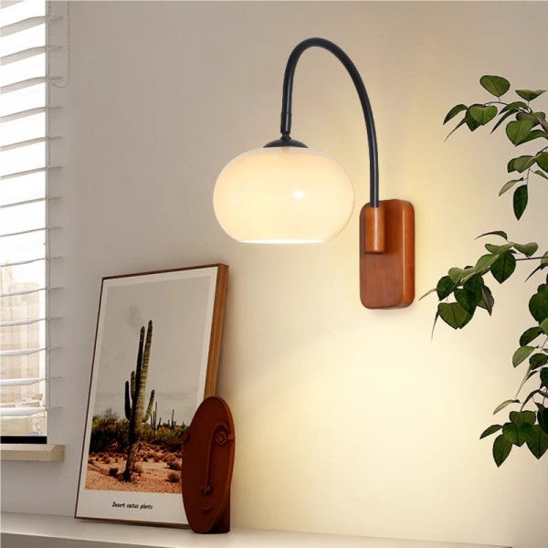 Modern Circular Glass Swivel Wall Light - OutfitLondon