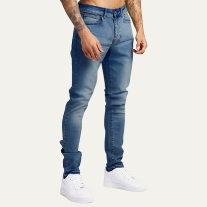 Men's Ripped Slim Fit Low Rise Jeans