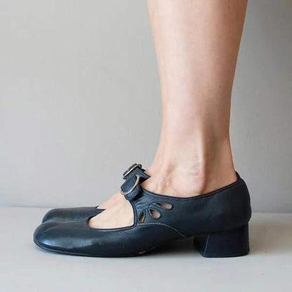 Genuine Leather Buckle Sandals