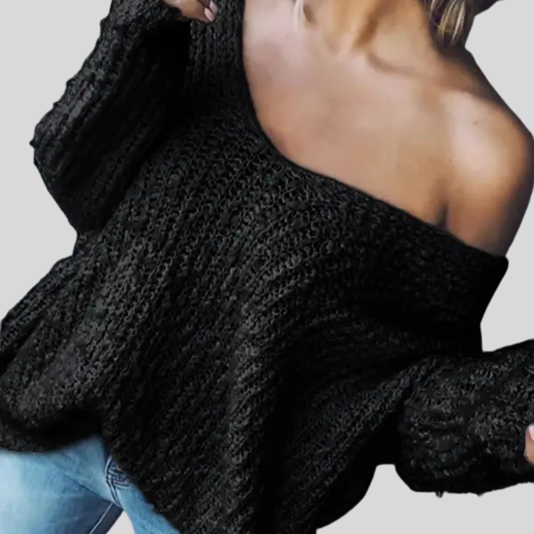 Soft Relaxed Fit Crew Neck Long Sweater