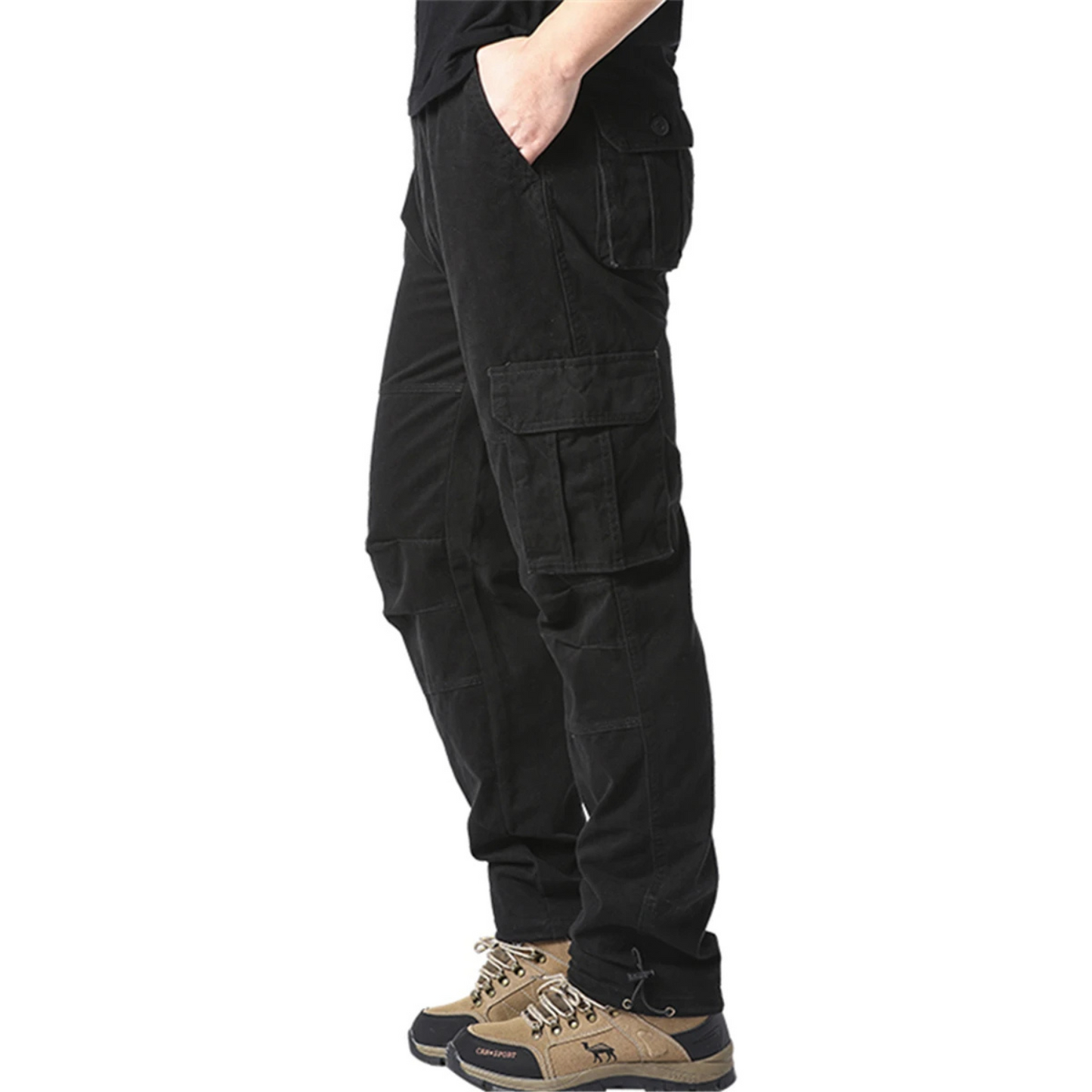 Comfortable Fit Cargo Pants with Stretch Waist