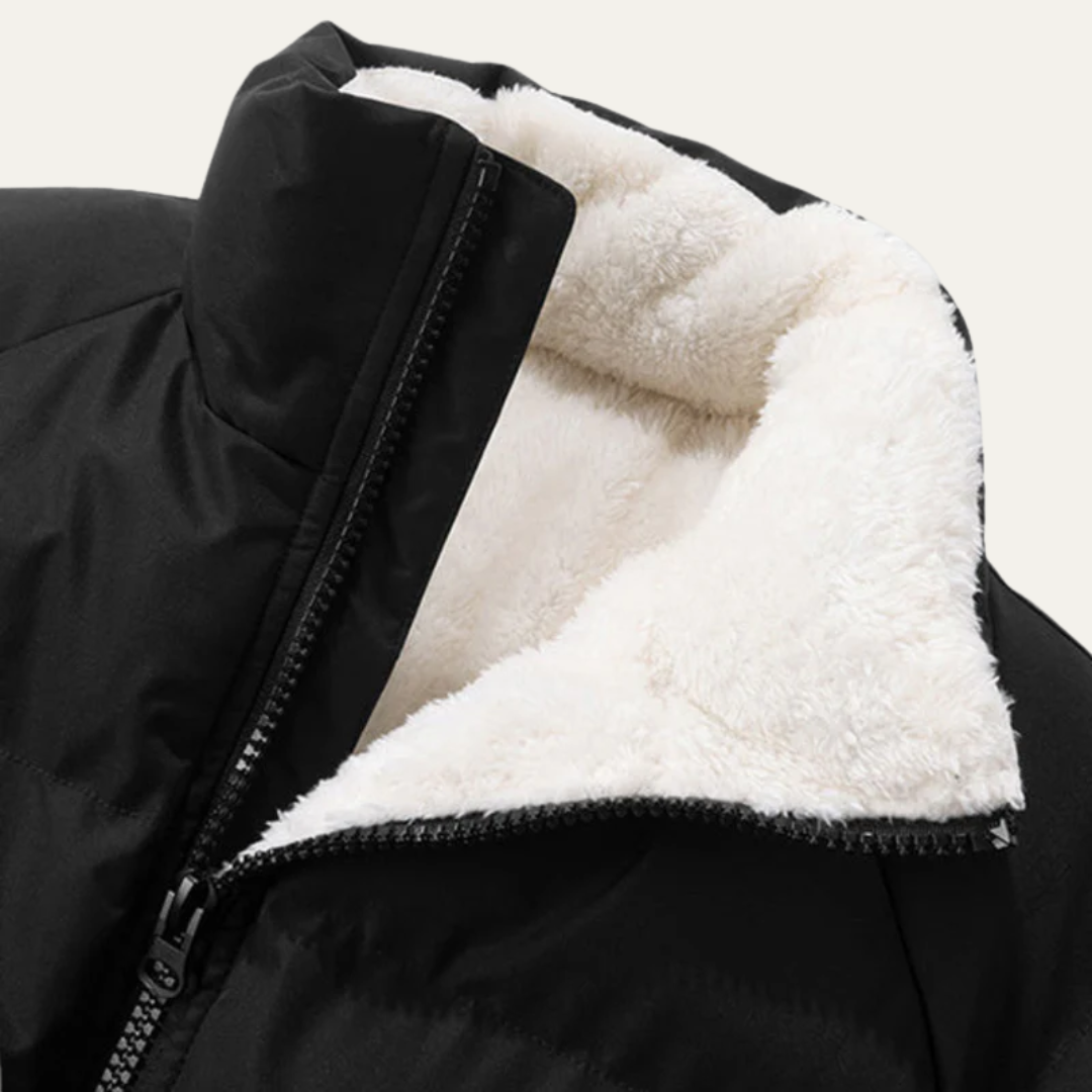 Warm Reversible Fleece Lined Puffer Coat