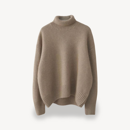 Cozy Women's Cable Knit Turtleneck Jumper