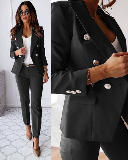 Classic Two-Button Ladies Business Suit - OutfitLondon