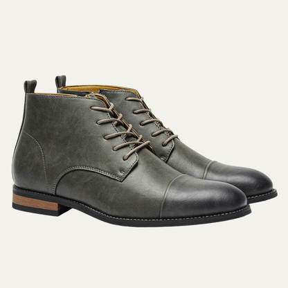 Stylish Men's Leather Zip Up Ankle Boots