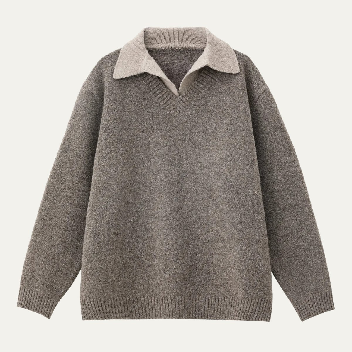Comfy Men's Knit Polo Neck Sweater