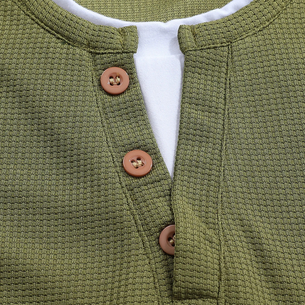 Relaxed Fit Men's Waffle Knit Casual Shirt