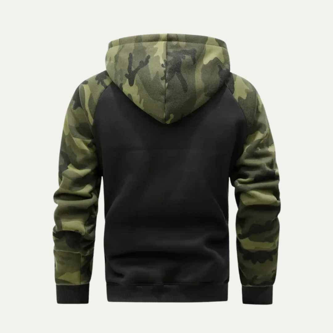 Men's Green Camo Athletic Hooded Jacket