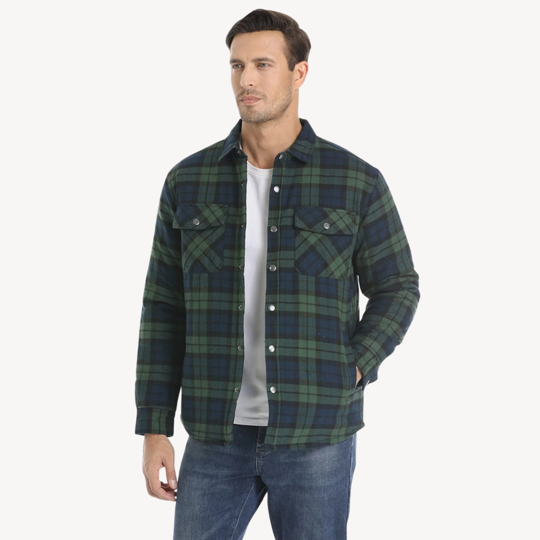 Warm Checked Flannel Coats for Men