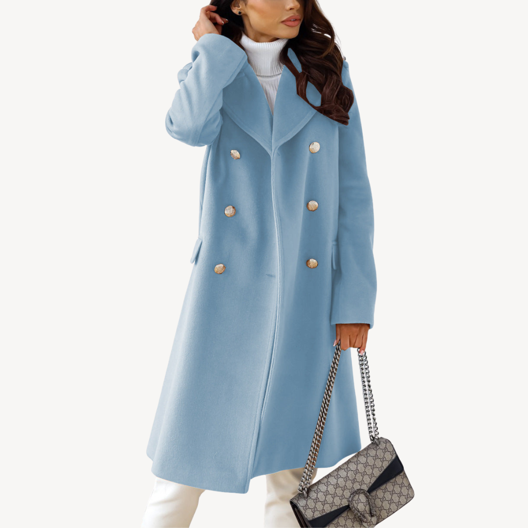 Luxurious Ladies Long Wool Trench Coat