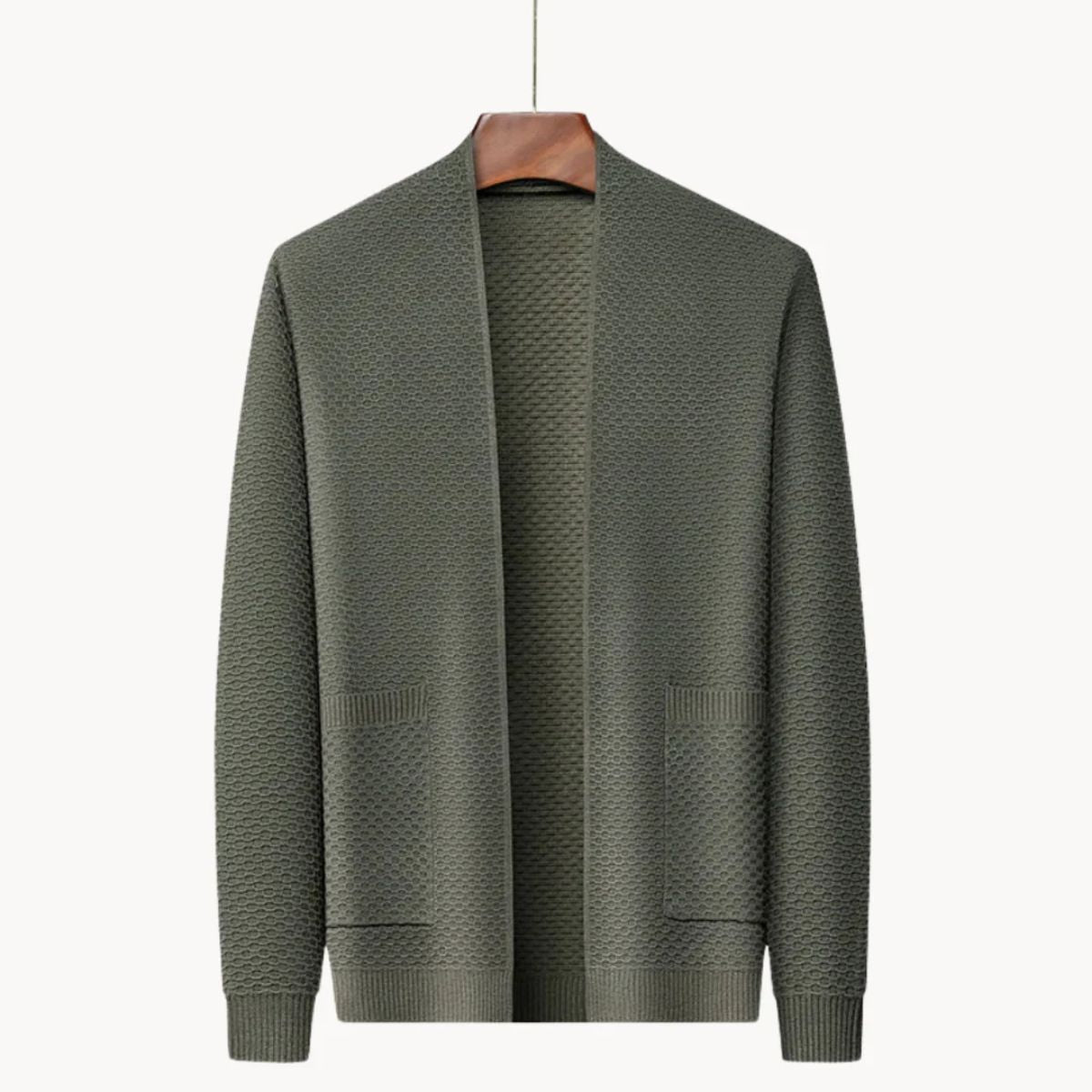 Relaxed Fit Men's Open Front Cardigan Sweater