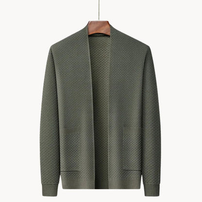 Relaxed Fit Men's Open Front Cardigan Sweater