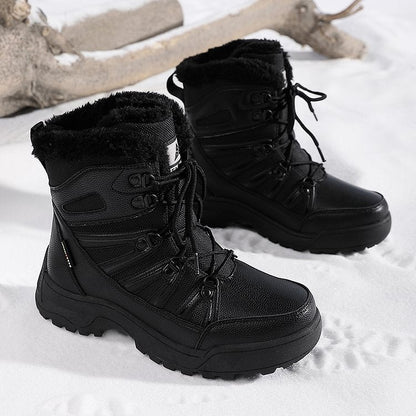 Warm Fuzzy Lace Up Ankle Boots for Women