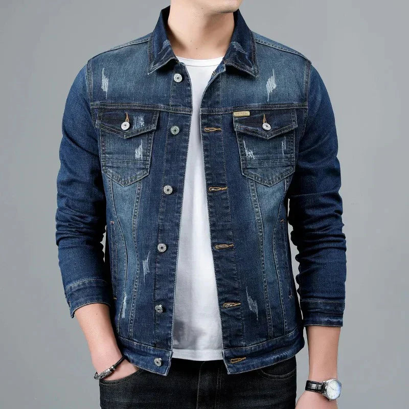 Classic Blue Washed Denim Jacket - OutfitLondon