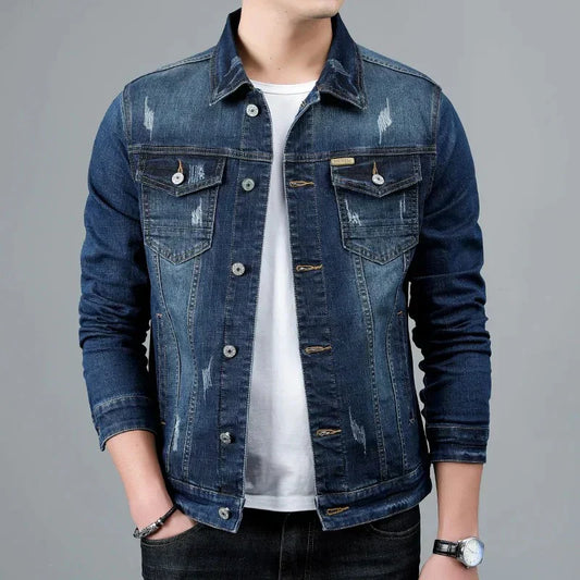 Classic Blue Washed Denim Jacket - OutfitLondon