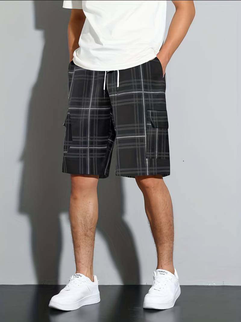 Classic Plaid Shorts with Side Pockets