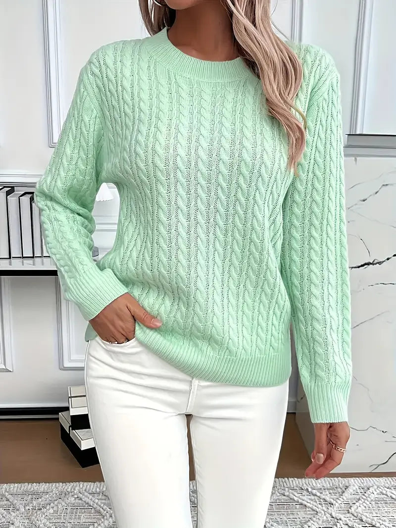 Soft Ladies Cable Knit Winter Sweater