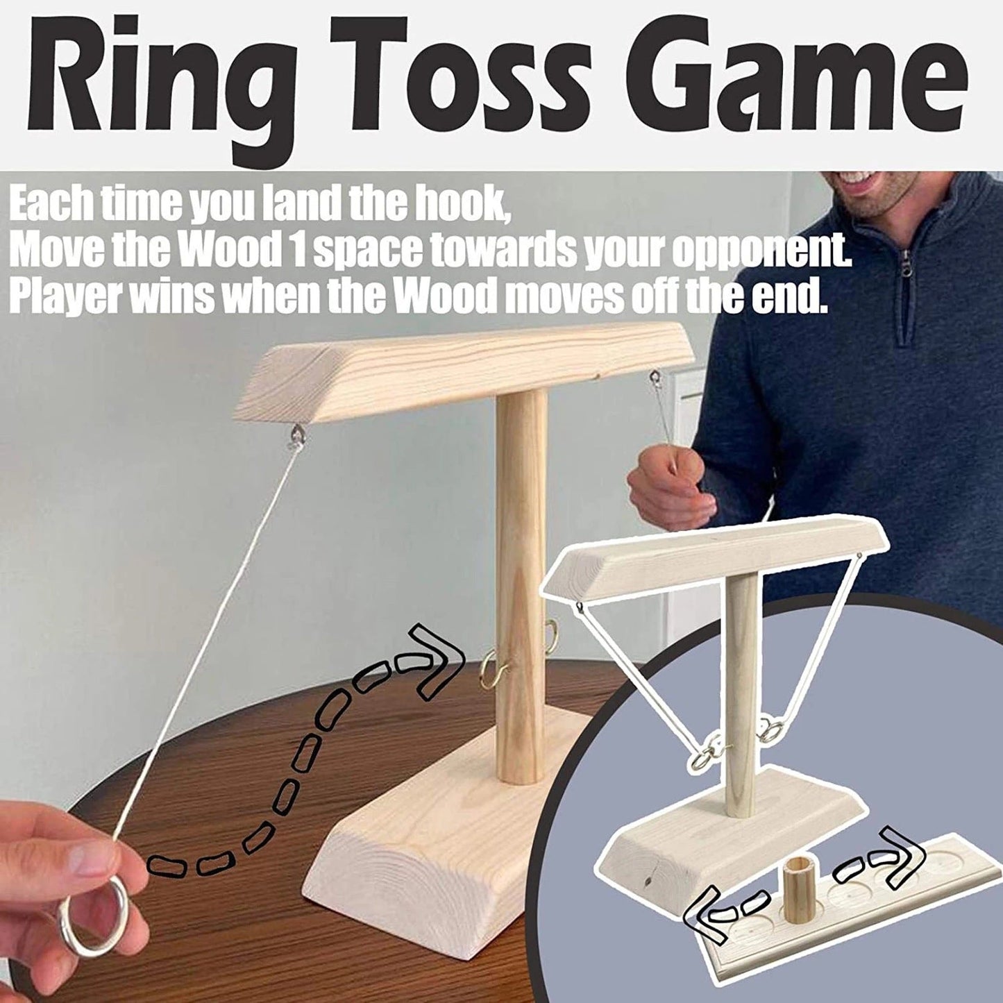 HOOKS Ring Toss And Shot Ladder - Burned