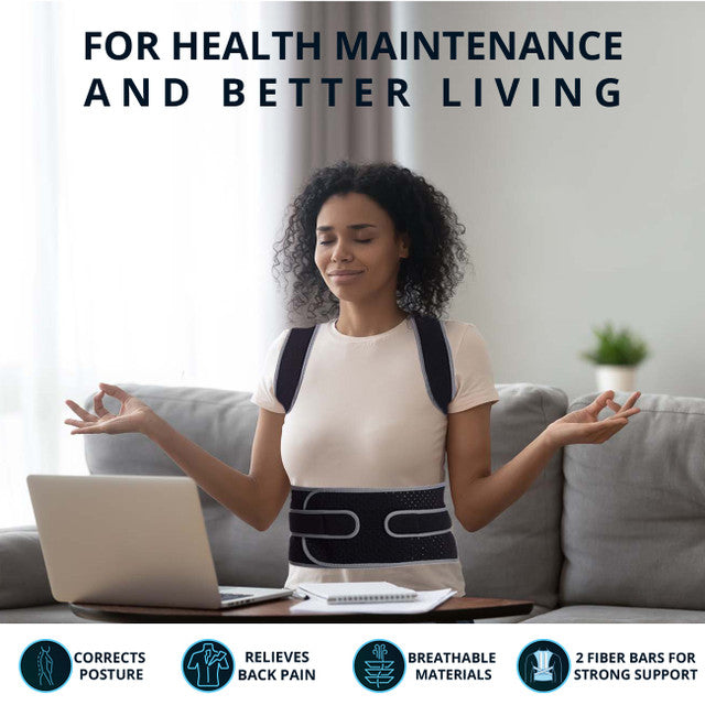 Posture Back Brace Posture Corrector With Shoulder Harness Provides Support for Better Posture