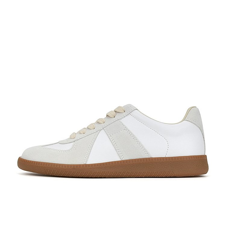 White Leather Low Top Sneakers Shoes