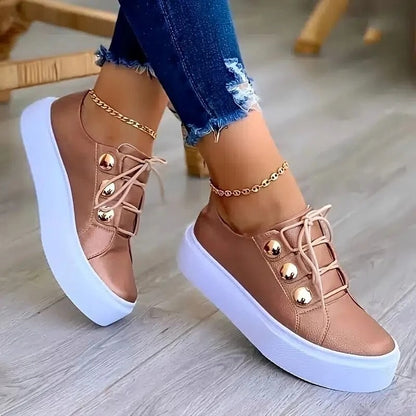 Platform Orthopedic Women Shoes Arch Support Breathable Comfortable Round Toe Box Lace Up Anti-Slip Fashion Shoes