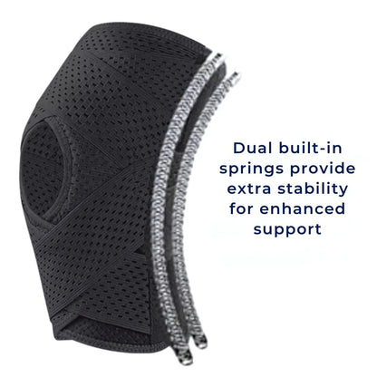 Knee Pads | with Support Compression Springs and Tension Strap - for Stability - Pain Relief and Protection