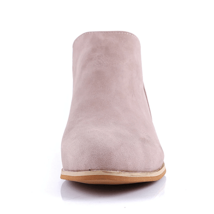 Women Orthopedic Ankle Boots Zipper Stacked Heel