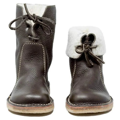 Warm Fuzzy Lace Up Winter Snow Boots
