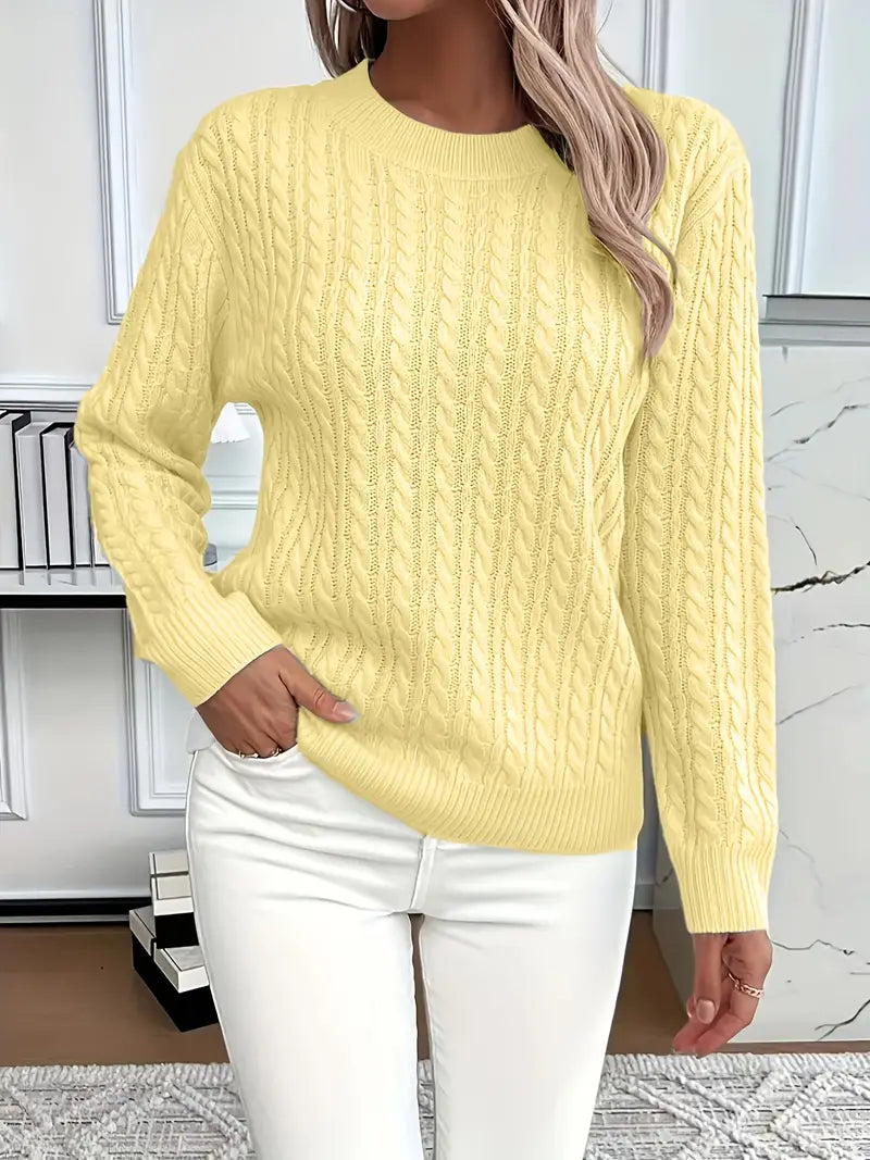 Soft Ladies Cable Knit Winter Sweater