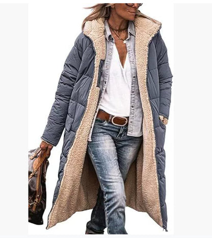 Women's Classic Hooded Wool Blend Long Winter Coat